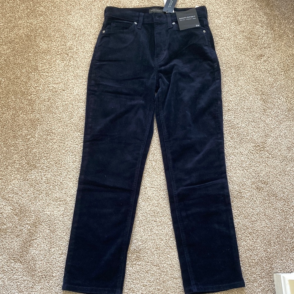 Banana Republic Navy Blue Straight Leg Corduroy Pants. NWT.